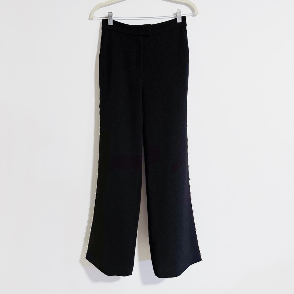 Jonathan Simkhai - Black Pants with Gold Beads Down Side of Legs